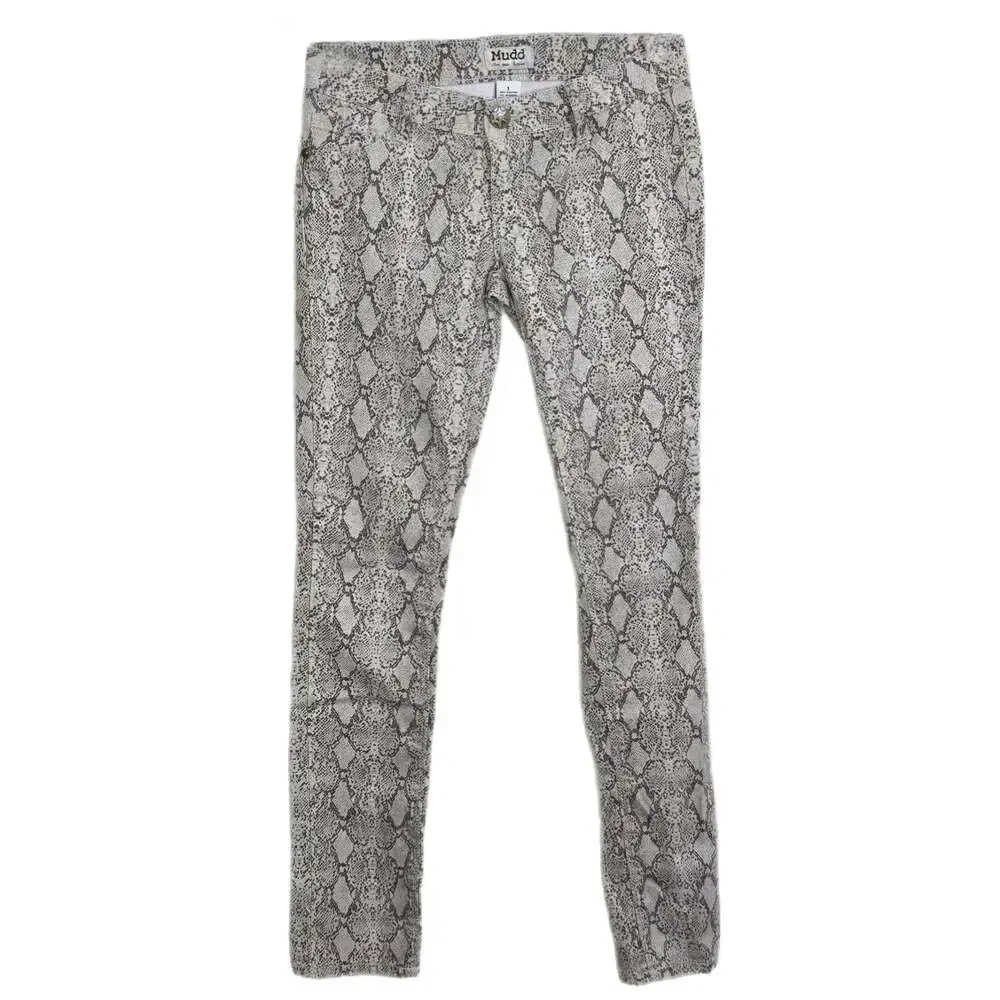 Mudd Snake Print Mid-Rise Skinny Jeans Size 1